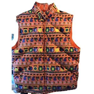 SKYR BY SCANDIA Vintage M Multicolored Full Zip Reversible Down Insulated Vest